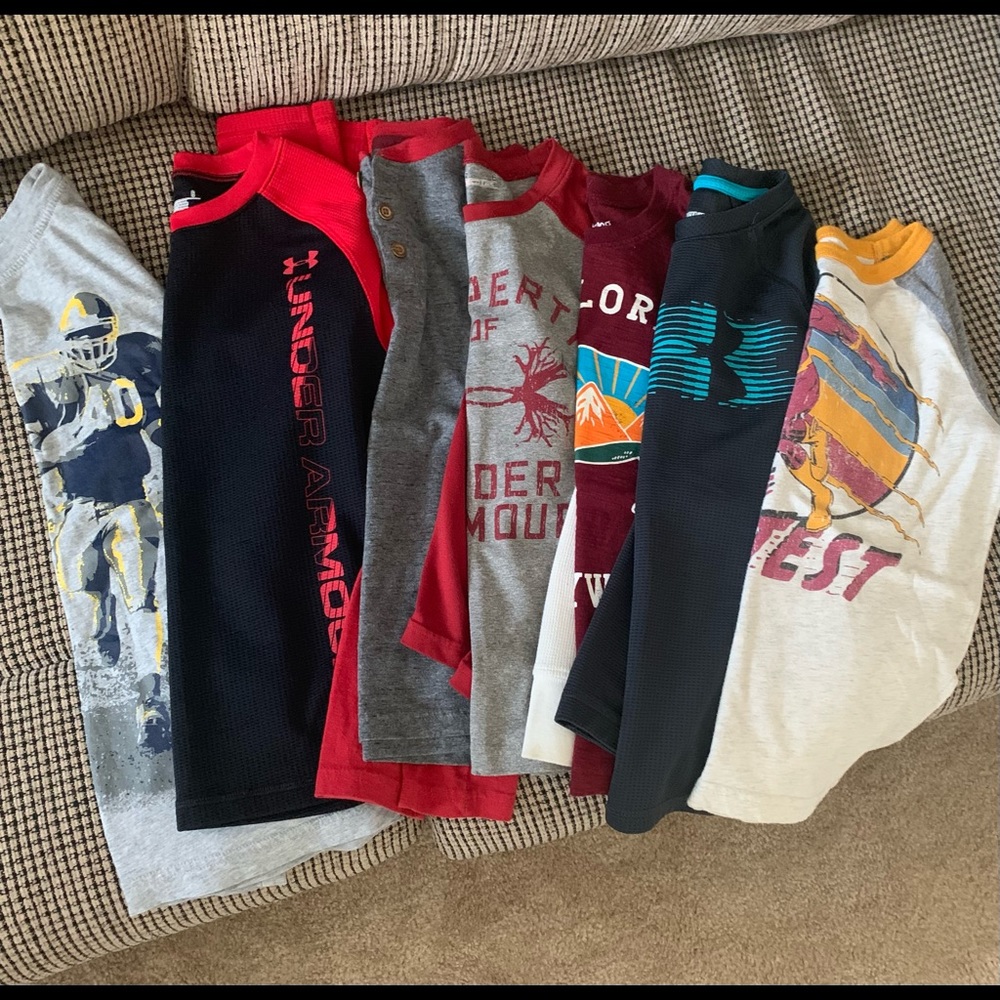 Boys long sleeve and PJ bottom lot. Size 7